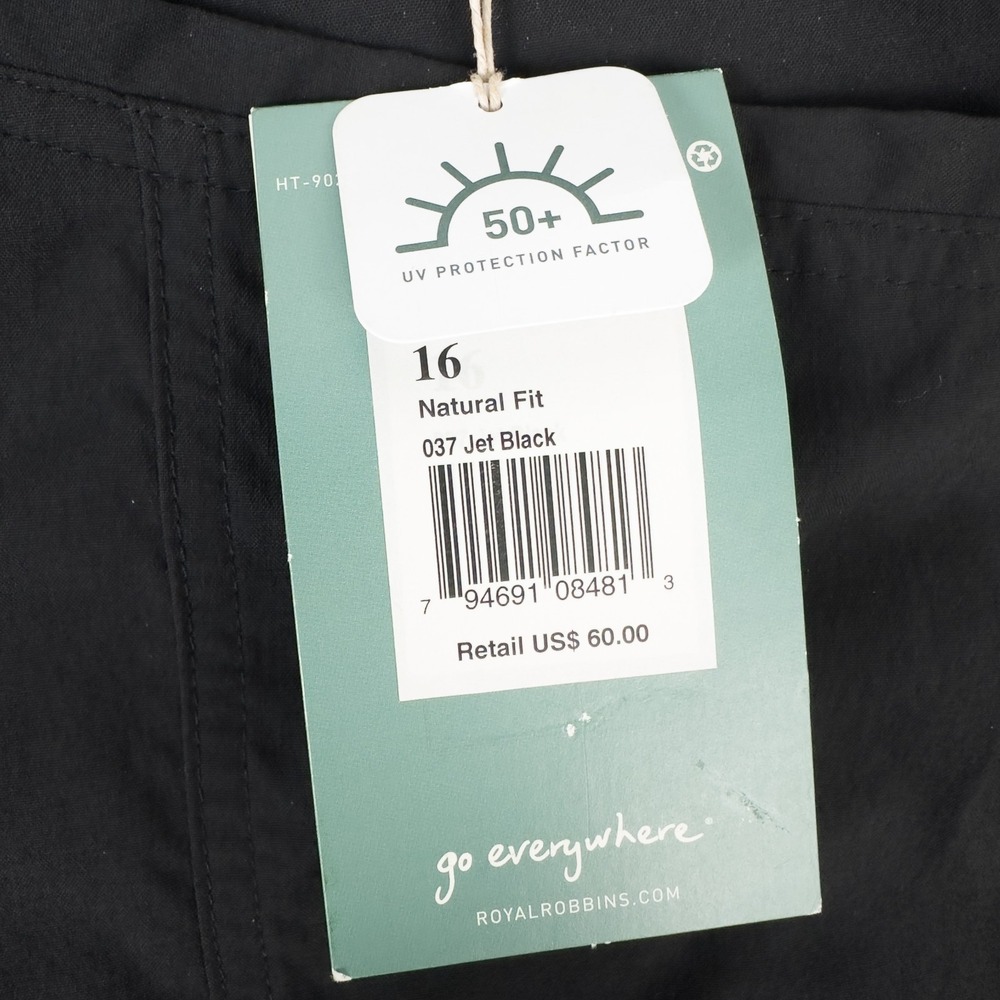 Royal Robbins Discovery Bermuda Shorts Womens 16 Black Nylon Hiking Outdoors - Picture 8 of 16